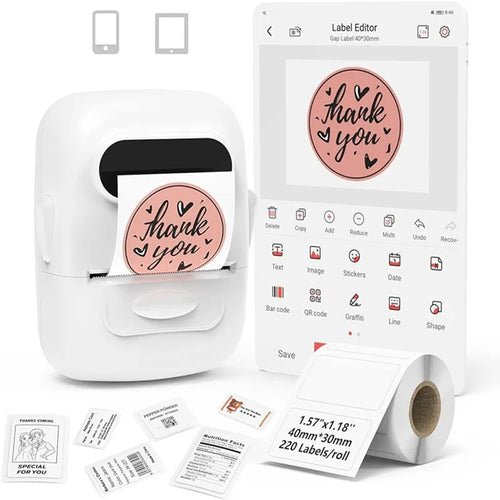 Kabelloser Etikettendrucker P50, tintenloser Bluetooth-Thermoetikettendrucker, Etikettensticker-Maschine, DIY-Muster, Barcode, QR-Code-Band