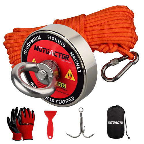 400lb Einseitige Magnete Angeln Greifhaken Magnetische Bergung Bergung Starke Rückholmagnete N52 Neodym-Magnete