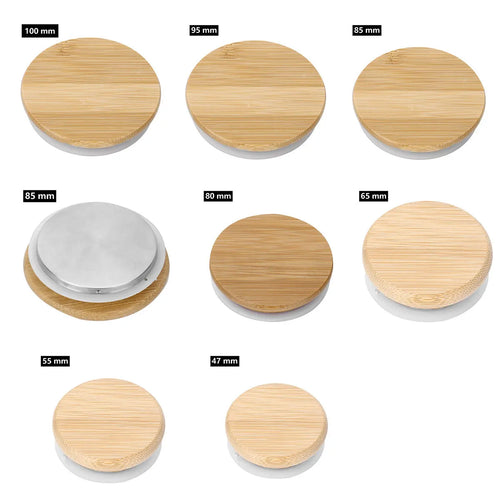 Bamboo Mason Jar Storage Canning Lids Drinking Cup Covers Reusable Seal Ring Pine Wooden Lid Caps for Glass Jars Ceramic Mugs
