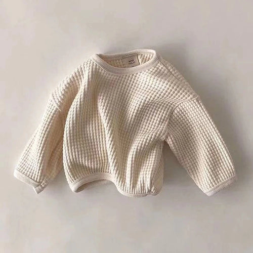 MILANCEL Frühling Waffel Kinder Baby Bluse Hoodie für Jungen Kurze Mädchen Oberteile Hemd Kleidung für Neugeborene Kleinkinder Freizeit-Outfit