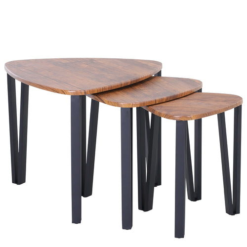 HOMCOM 3 moderne Couchtische Satztisch mit Metallbeinen für