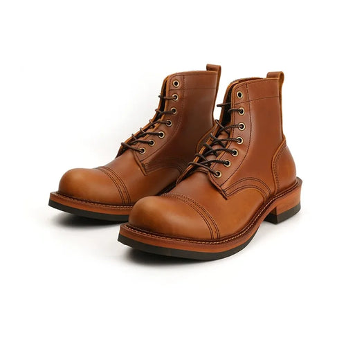 Yomior Heritage | Handcrafted Vintage Cow Leather Ankle Boots