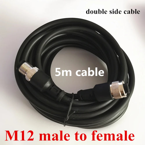 M12-Anschluss Kugelbuchsenseite Stecker 5m Kabelstecker Stecker auf Buchse 4P 5P 8-polig PVC-Leitung A-Typ Winkel & gerade
