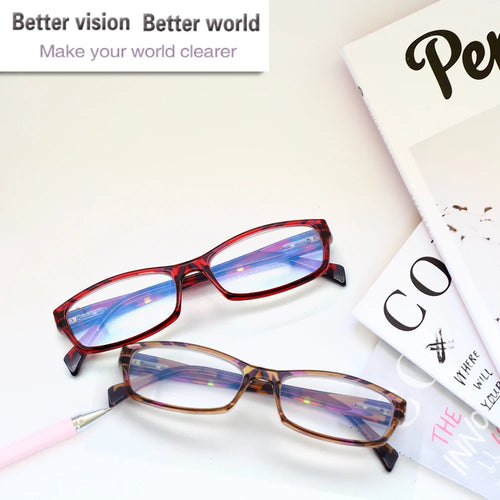 Henotin Reading Glasses Spring Hinges Men and Women Small Square Ultra Clear Lenses Reader Eyeglasses