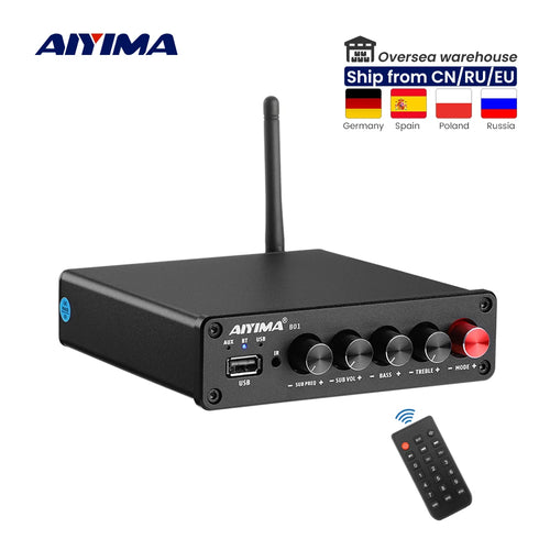 AIYIMA B01 Bluetooth 5.0 Subwoofer Digital Power Amplifier 50Wx2+100W TPA3116 Stereo 2.1 Sound Speaker Amplifier Audio USB Amp