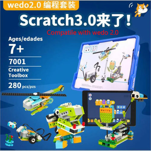 2022 NEUES High-Tech WeDo 3.0 Robotik-Konstruktionsset Bausteine Kompatibel mit logoes Wedo 2.0 Pädagogisches DIY-Steinspielzeug