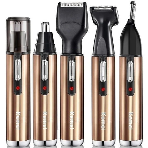Kemei All-in-One Pflegeset wiederaufladbarer Elektrorasierer für Herren Nasenhaartrimmer Ohr-, Bart-, Augenbrauen-, Gesichtsrasierer