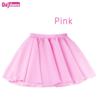 Girls Kids Ballet Skirt Sheer Chiffon Ballet Tutu Pink Kids Gymnastics Leotard Skirts Dance Skirt