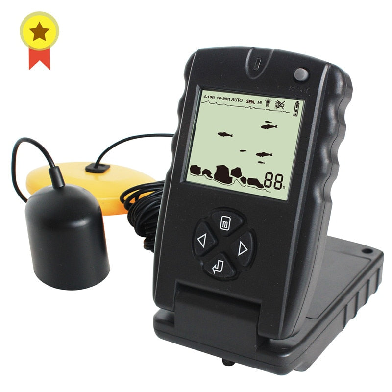 Russian Manual!100ft Portable Sonar Fish Finders Fishing lure Echo Sounder Fishing Finder FF717