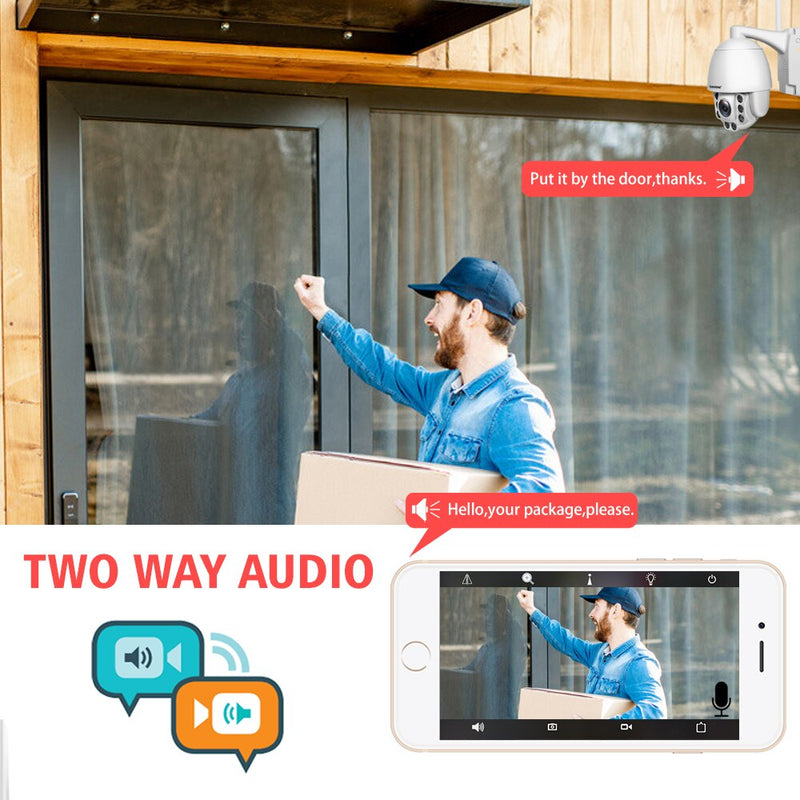 4G Camera Sim Card 5MP Auto Tracking Human Mini PTZ Speed Dome IP Camera Outdoor 5X Zoom Wireless Camera IR 60m Two Way Audio