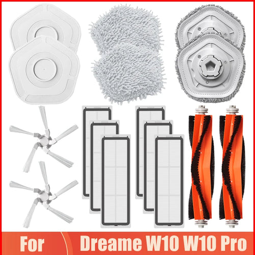 Wischmopp-Tuch für Xiaomi Dreame W10 W10 Pro Roboterstaubsauger Haupt-Seitenbürste Abnehmbare Mopptücher Halterung Hepa-Filter Zubehör