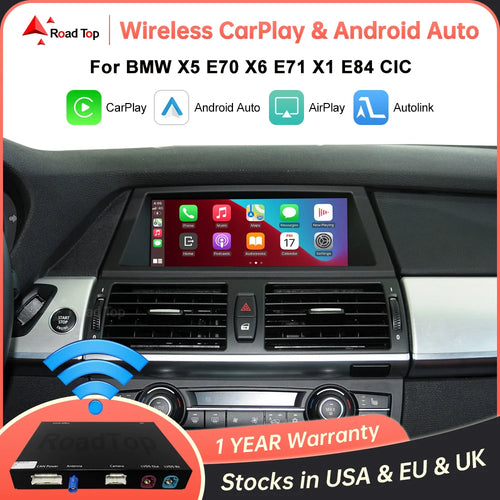 Wireless CarPlay Android Auto for BMW X5 E70 X6 E71 2011-2013 X1 E84 2009-2015 CIC System with AirPlay Car Play Functions