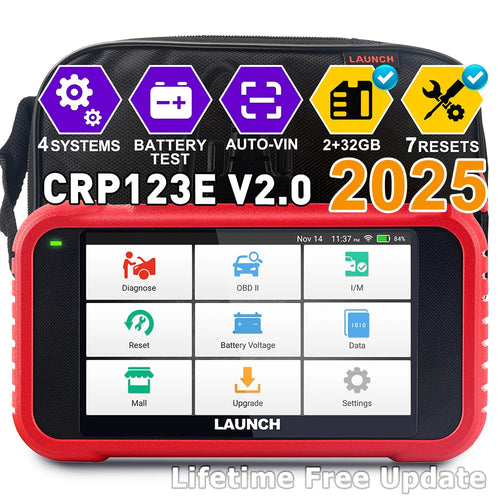 LAUNCH X431 CRP123E V2.0/CRP129E V2.0 Lifetime Free Update SRS ABS Engine Transmission Scan Tool DTC Diagnostic Scanner OBD2 Car