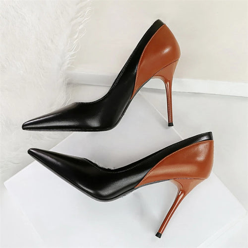 BIGTREE Frühling Herbst Spitz zulaufende Pumps für Damen, dünne Absätze, Mode Party Damenschuhe Zapatillas De Mujer