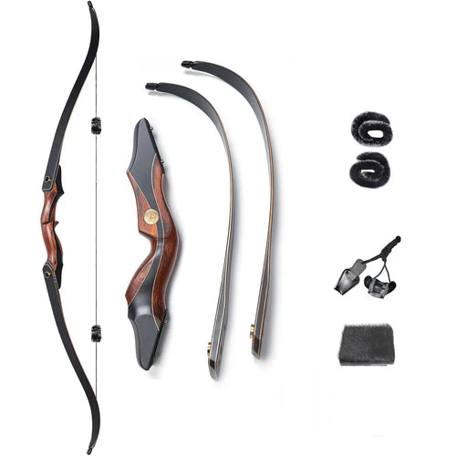 60 Zoll Recurvebogen 30-50 lbs Take-Down-Bogen Outdoor Roter Holzbogen Jagdschießbogen