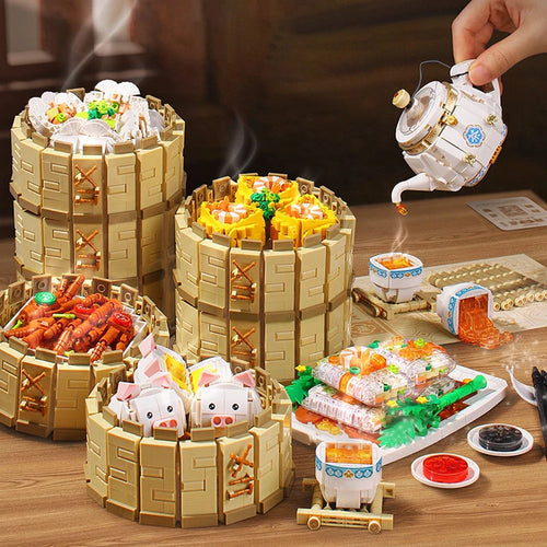 LOZ Kreative traditionelle chinesische Dim Sum Mini Bausteine DIY Kantonesische leckere Lebensmittel Knödel Spielzeug Für Kinder Geschenke 1265