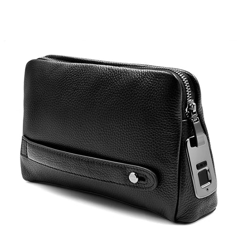 Herren Fingerabdruck-Schloss Taschen für Männer Leder Handtasche Männliche lange Geldbörsen Handy-Beutel Herren Umhängetasche Anti-Diebstahl