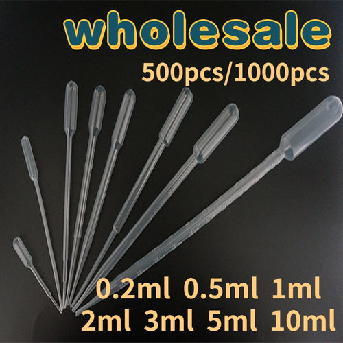 Einweg-Pasteurpipette Tropfenzähler Graduiert 0,2ml/0,5ml/1ml/2ml/3ml/5ml/10ml Augentransfer Laborbedarf Make-up-Werkzeuge