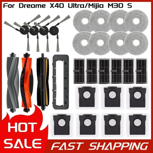 Für Dreame X40 Ultra Zubehör Hauptbürste/Abdeckung Seitenbürste Hepa Filter Mopp Staubbeutel Dreame X40 Pro/S30 Pro Ultra Ersatzteile