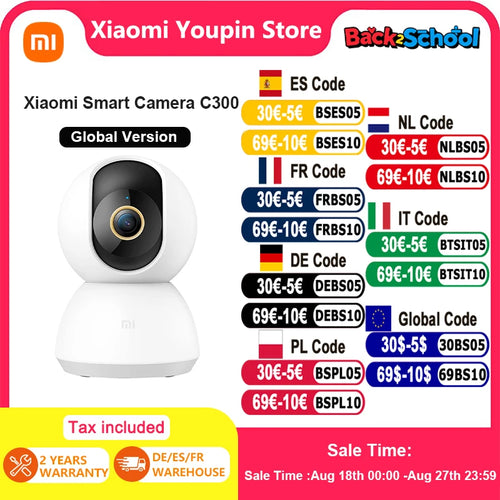 Globale Version Xiaomi Smart Camera C300 Globale Version 2K Bildqualität 360° Smart Security 3 Millionen Pixel KI-Personenerkennung