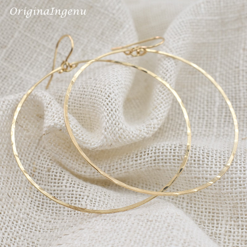 925 Silver Hammered Hoop Earrings Vintage Gold Filled Jewelry Handmade Orecchini Brincos Pendientes Oorbellen Earrings For Women