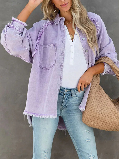 New 2025 Autumn Spring Women Solid Shirt Blusa Retro Denim Loose Korean Female Buttons Tops Vintage Casual Long Sleeve Blouses