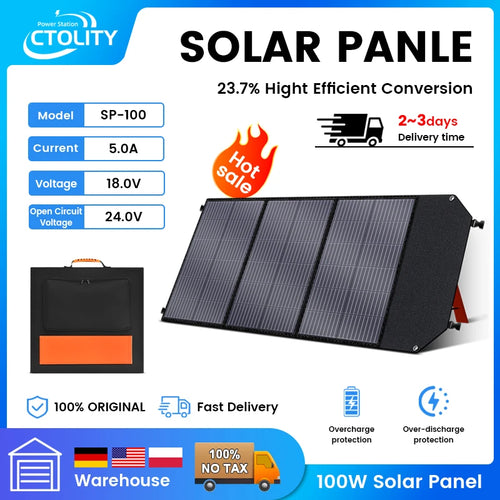 18V 100W Portable Flexible Solar Panel Kit Complete For House Camping Travel and Battery Charger EU Warehouse Fast Shipping
