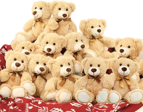 MorisMos 12er Pack Teddys in Großpackung, 35 cm Teddybären für Kinder, kleine Stofftiere im Großpack