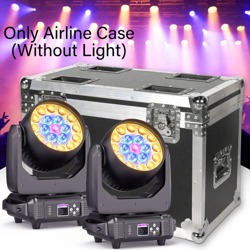 Fieryzeal Airline Case Heavy-duty Gator Case with Built in Wheels Handle for (2) 19x15W Moving Head Light Stage Light Flycase