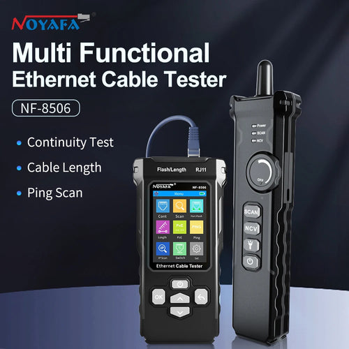 NOYAFA NF 8506 Multifunktionaler Ethernet-Kabeltester IP-Scan Ping PoE-Test Drahtdurchgangsprüfung RJ45 RJ11 Netzwerkkabel-Tracker