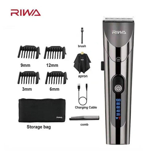 RIWA Elektrischer Haarschneider RE6305 Professioneller kabelloser Bartschneider Geschwindigkeitsregulierbarer wiederaufladbarer Herren-Haarschneidemaschine