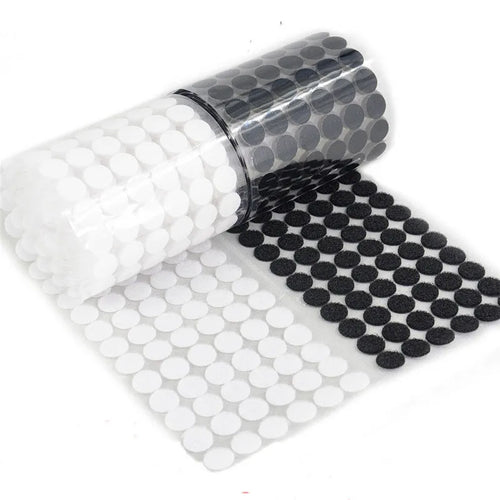 Wholesale 10/15/20mm Self Fastener Tape White Transparent Dots Disc Adhesive Strong Glue Sticker Round Coins Hook Loop