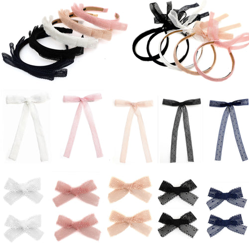 Fashion Eyelet Ribbon Hairband Hairbow Hair Accessories Elegant Hair Scruchy headband