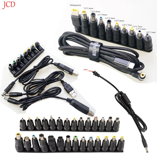 Universal Plug DC Power 5.5x2.1mm2.5mm DC head Jack Charger to Plug Power Adapter for Notebook Laptop Square size Type-c USB