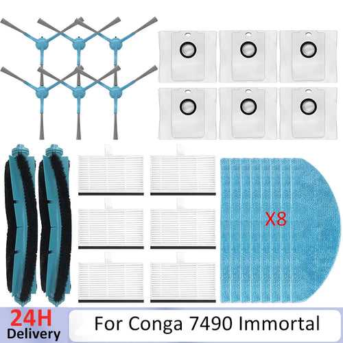 Zubehör für Cecotec Conga 7490 Immortal / 8290 Immortal Staubsauger Ersatzteile Hauptseitenbürste Filter Mopp Staubbeutel Teil