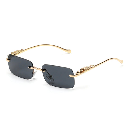 Ruiao randlose Sonnenbrille UV400 modische quadratische Metallbrille für Männer und Frauen Designer-Marken-Sonnenbrille für Outdoor