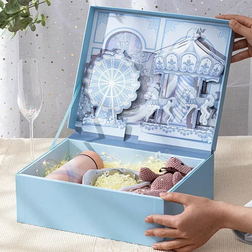 3D Cartoon Relief Stereo Geschenkbox Große magnetische Geschenkboxen Geburtstag Valentinstag Kreative Verpackung Geschenk für Kind Kinder Freund