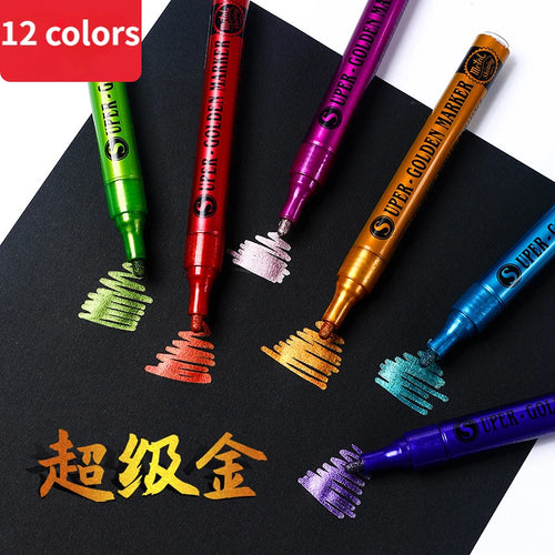 The Liquid Metal Set | 12-Color Metallic Permanent Paint Markers
