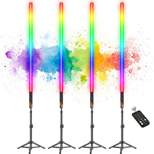 LUXCEO 120cm 4er-Pack LED Stimmungslicht, fernbedienbare Atmosphäre Lampe, RGB Farbwechsel Beleuchtung für Bar, Party, Weihnachtsdeko.