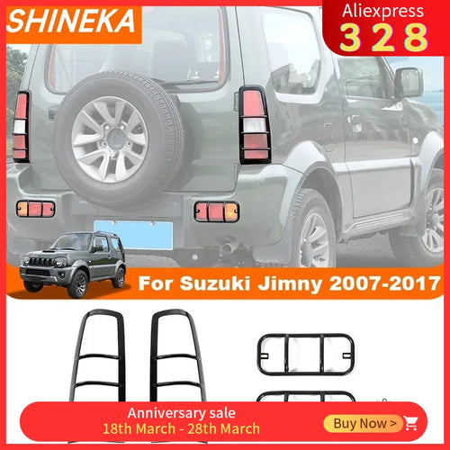 SHINEKA Auto Rückleuchten Dekoration Abdeckung Nebelschlussleuchte Zierrahmen für Suzuki Jimny 2007-2017 Exterieur Zubehör
