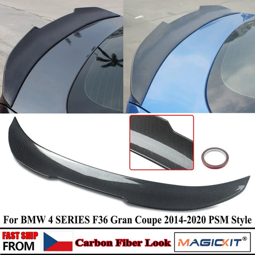 MagicKit Für BMW F36 4er 4-Türer Gran Coupé Heckspoiler im PSM-Stil Carbon-Optik 14-20