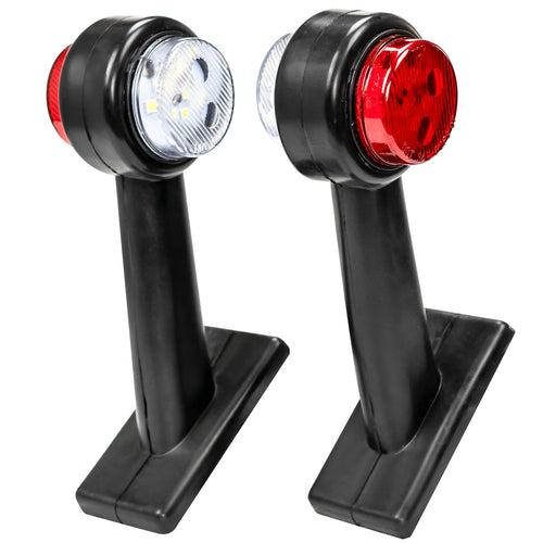 2X LKW-Anhänger LED Winkel Gummi Seitenmarkierungsleuchte Weiß Rot Umriss Begrenzungsleuchte Blinkleuchte Für LKW Transporter Wohnwagen Multi Volt