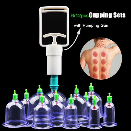 12/6 Stück Vakuum-Schröpfsets, Saugnäpfe, Rückenmassage, Körperbecher, Entgiftungsmassage, Körperbecher, Ventosas Vakuum-Schröpfmassagegläser