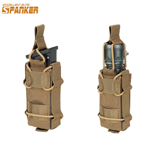EXCELLENT ELITE SPANKER Tactical Single Pistol Pouch Magazine Clip Flashlight Holder Magazine Pouches for Glock19 M1911 M4 AR15