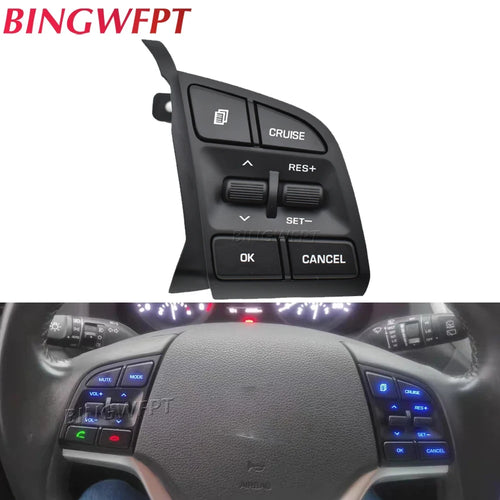Für Hyundai Tucson 2015-2019 Lenkrad Tempomat Tasten Fernbedienung Lautstärketasten Schalter Autozubehör 96710D3500