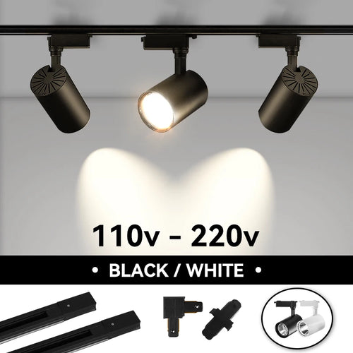 LED Schienenstrahler Set Verstellbare Schienenlampe 20/30/40W Spot Schienenlampe Innenbeleuchtung für Laden Wohnzimmer Dekor