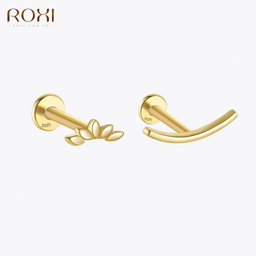 ROXI 925 Silber glatt einreihig Ohrring Pferdeauge Geometrische CZ Ohrringe für Braut Damen Einfacher Alltagsschmuck orecchini