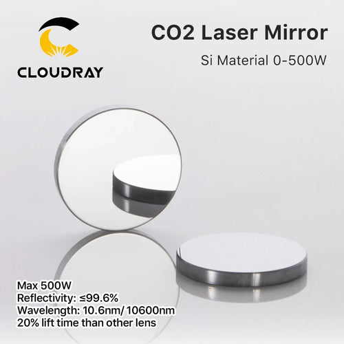 Cloudray 500W Co2 Laser Si Reflective Mirrors Lens Refiectivity 99.6% Black-Coating Reflector Lens for CO2 Laser Engraver