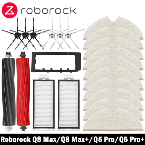 Roborock Q8 Max, Q8 Max+, Q5 Pro, Q5 Pro+ Saugroboter Zubehör Hauptbürstenabdeckung Hepa-Filter Wischmopp Ersatzteile