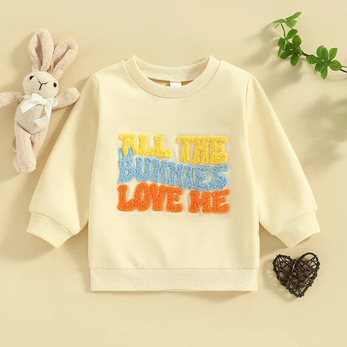 Adorable Toddler Boys Girls Hoodies Easter Outfits Soft Fleece Embroidered Sweaters Long Sleeve Children s Spring Clothing Cute